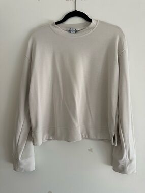 Athleta Seasoft Light Beige Relaxed Crewneck Sweatshirt